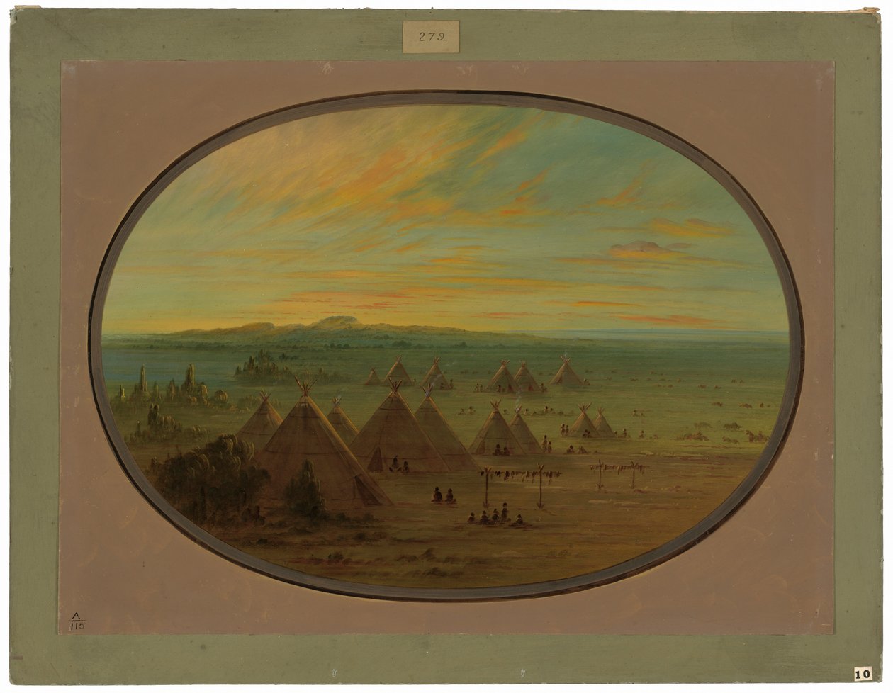 Ein Crow-Dorf am Salmon River von George Catlin
