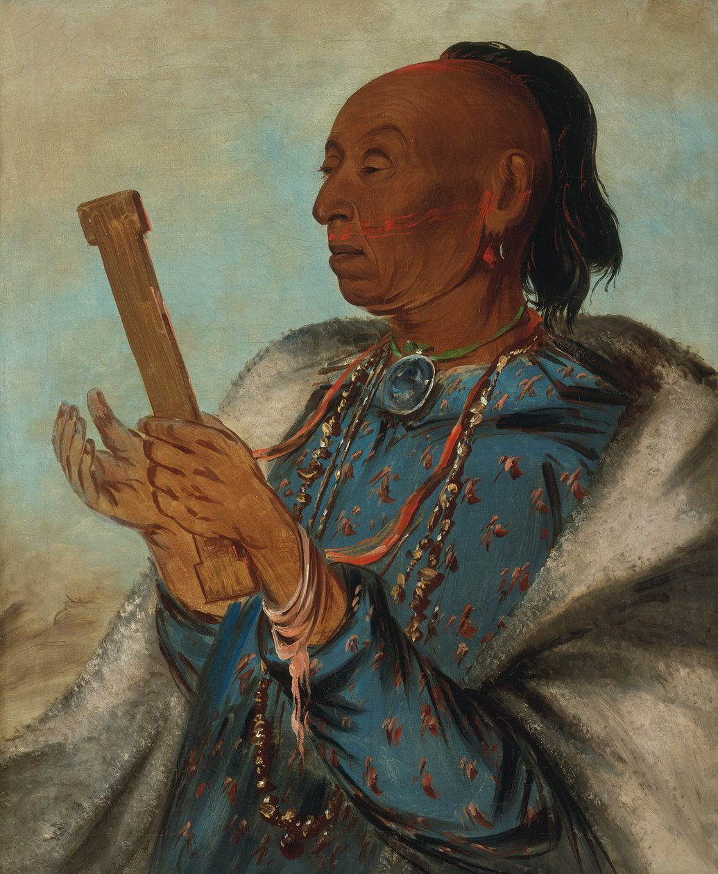 Ah-tón-we-tuck, Hahn Truthahn, der sein Gebet wiederholt von George Catlin