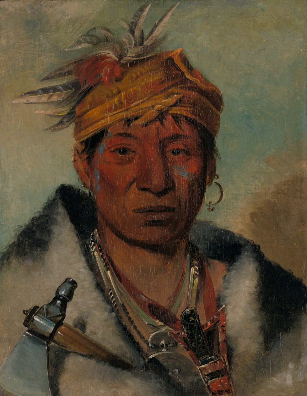 Ah-yaw-né-tak-oá-ron, ein Krieger, 1831 von George Catlin