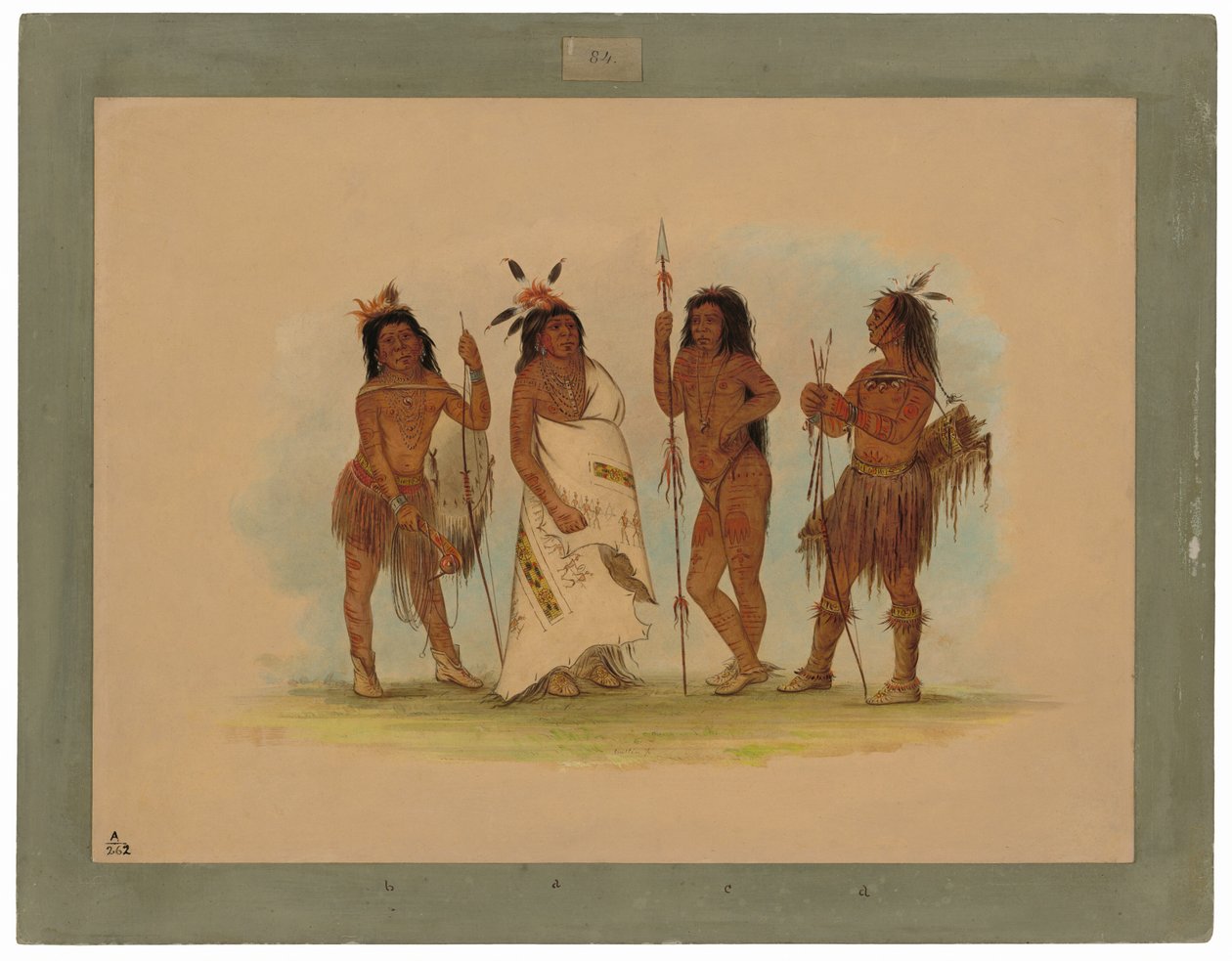 Apachee-Häuptling und drei Krieger von George Catlin