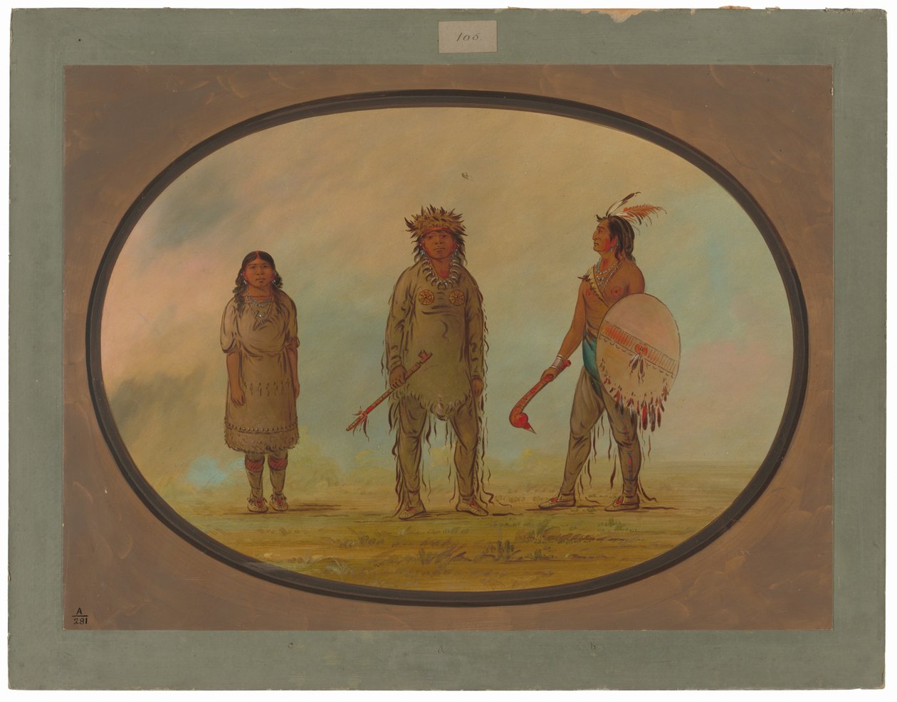 Athapasca-Häuptling, seine Frau und ein Krieger von George Catlin