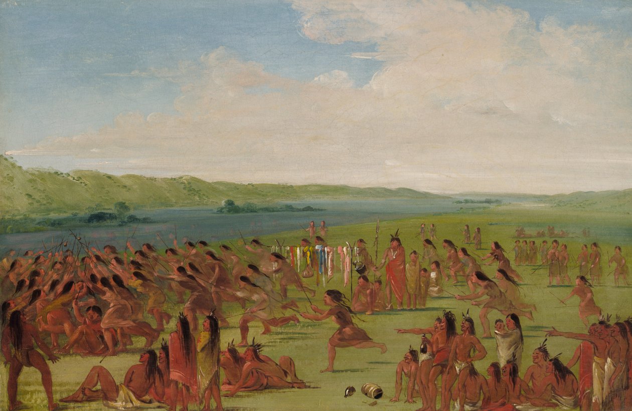 Ballspiel der Frauen, Prairie du Chien, 1835-1836 von George Catlin