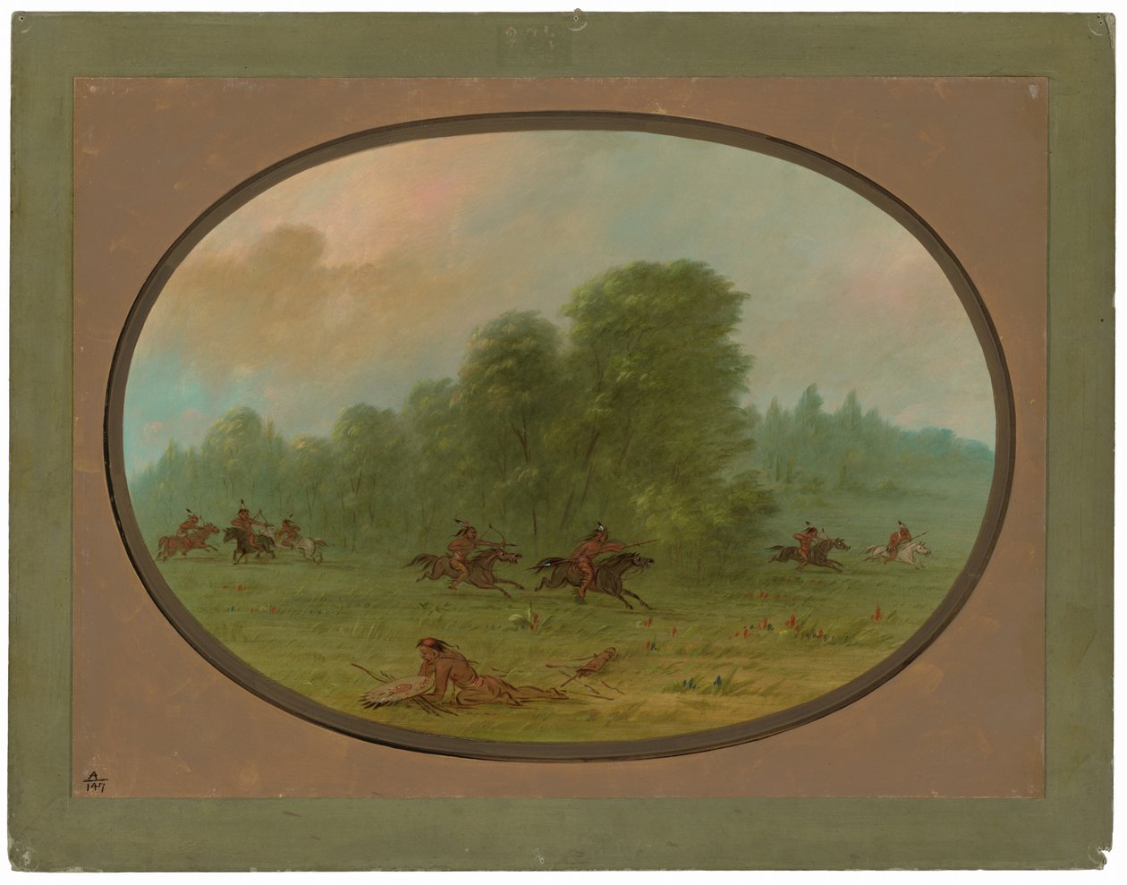 Schlacht zwischen den Jiccarilla-Apachees und Camanchees von George Catlin
