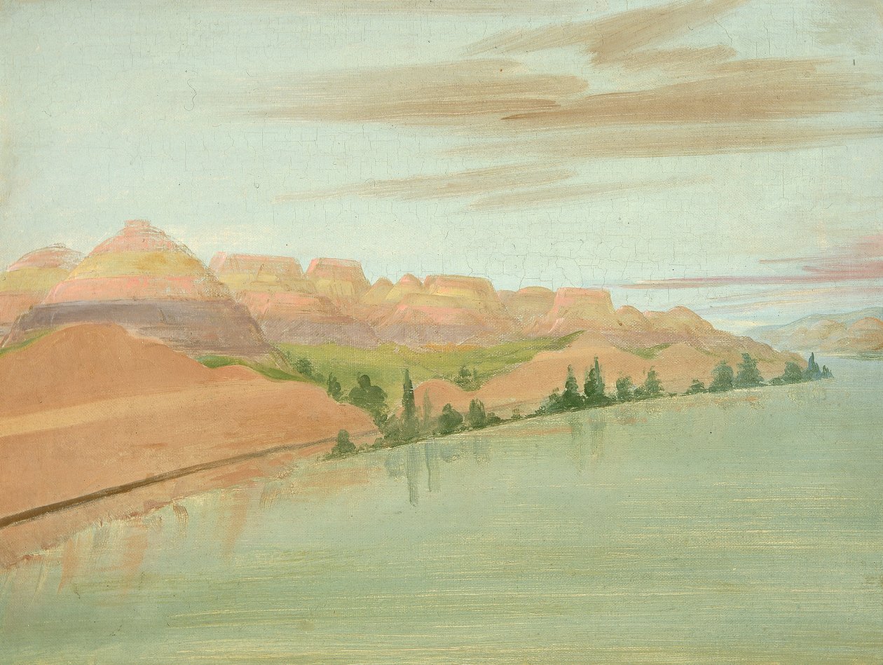 Schöne Lehmklippen, 1900 Meilen oberhalb von St. Louis, 1832 von George Catlin