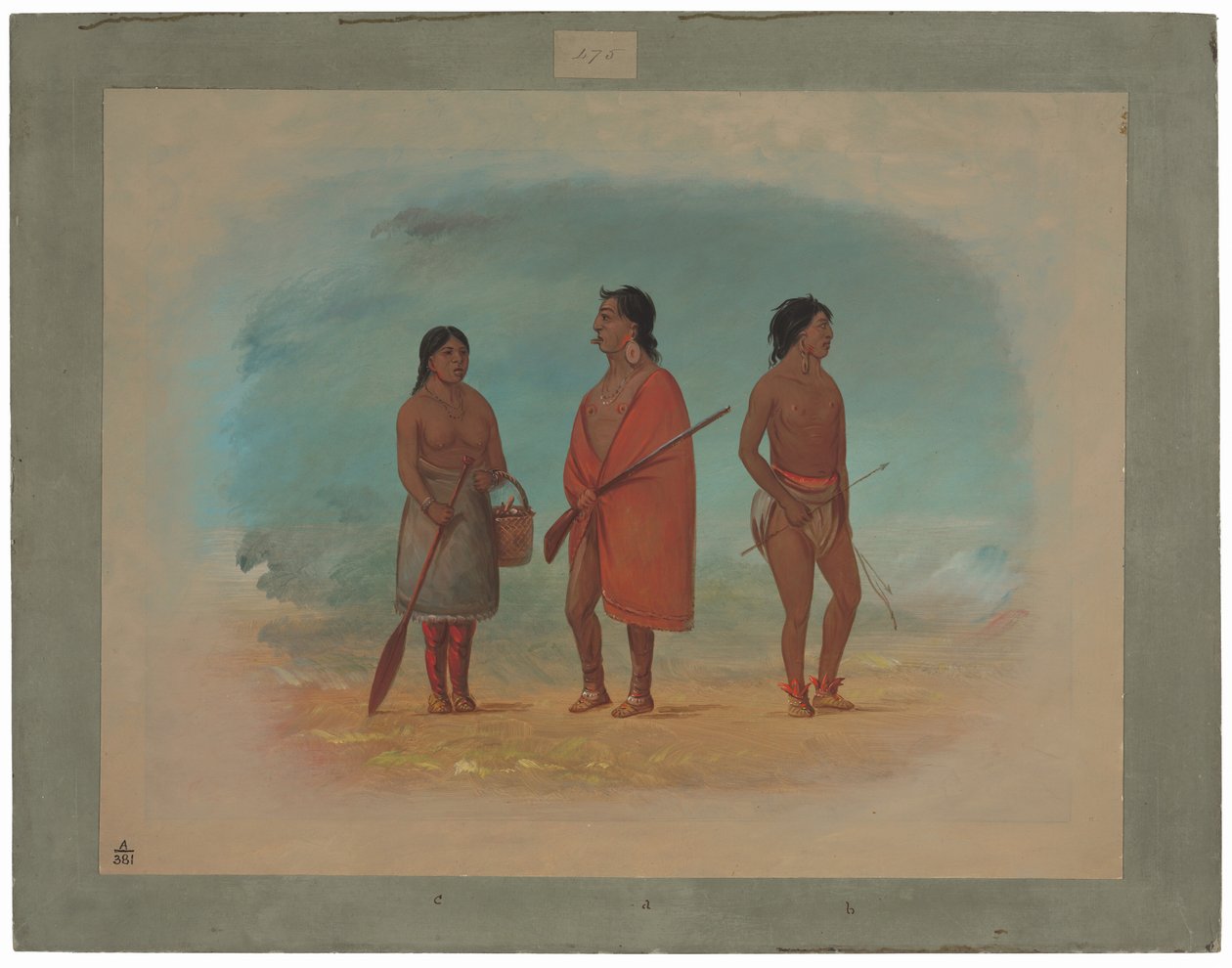 Botocudo-Häuptling, seine Frau und ein junger Mann von George Catlin