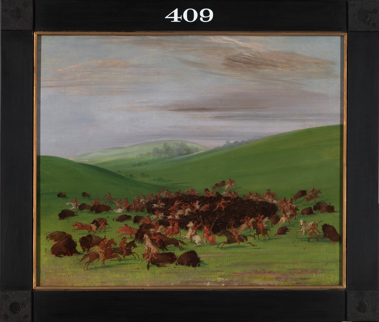 Büffeljagd, eine Umzingelung durch die Hidatsa, 1832-1833 von George Catlin