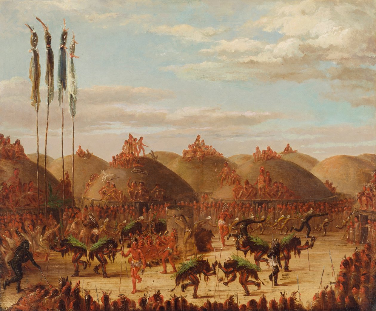 Stiertanz, Mandan O-kee-pa Zeremonie von George Catlin