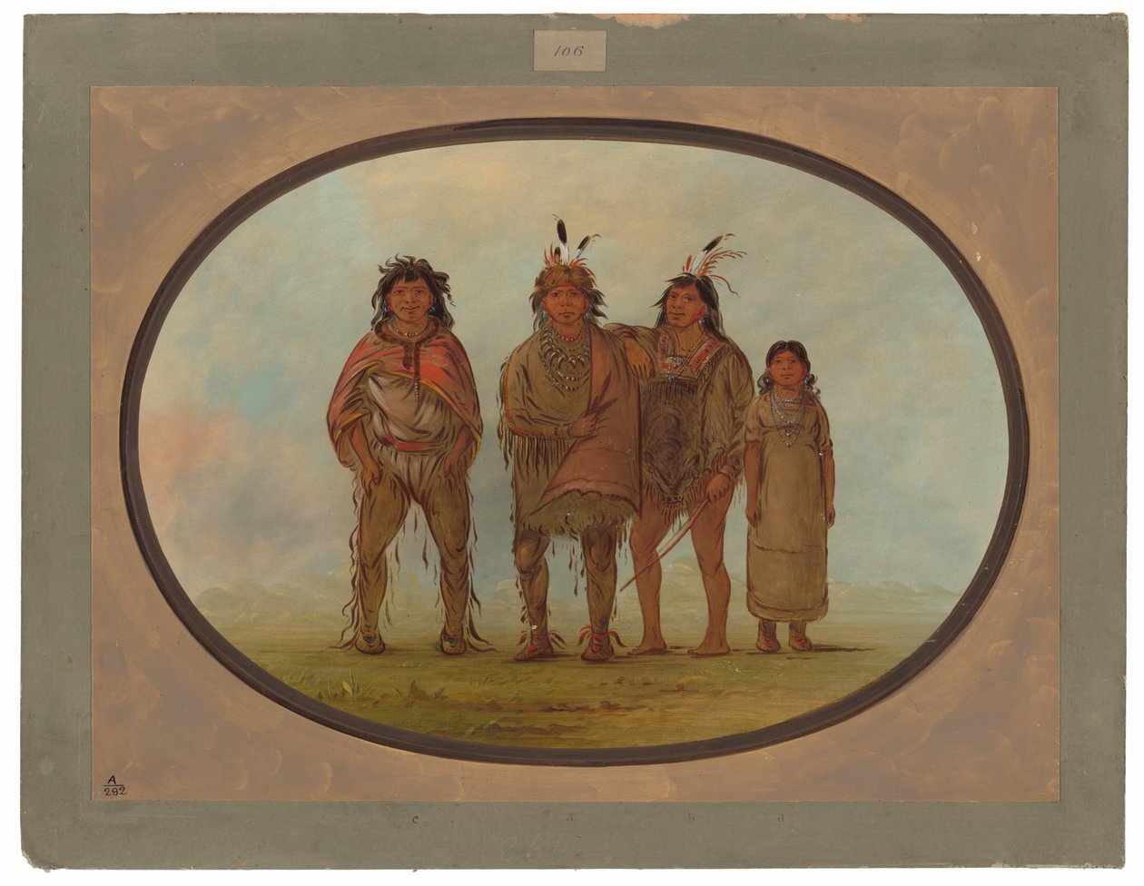 Vier Dogrib-Indianer von George Catlin