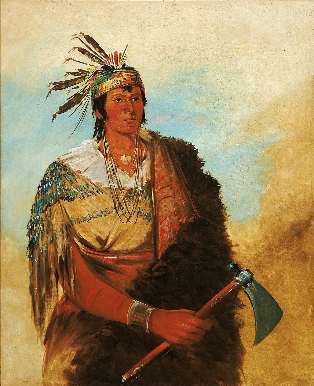 Go-to-ków-páh-ah, Steht für sich, ein Ausgezeichneter Tapferer von George Catlin