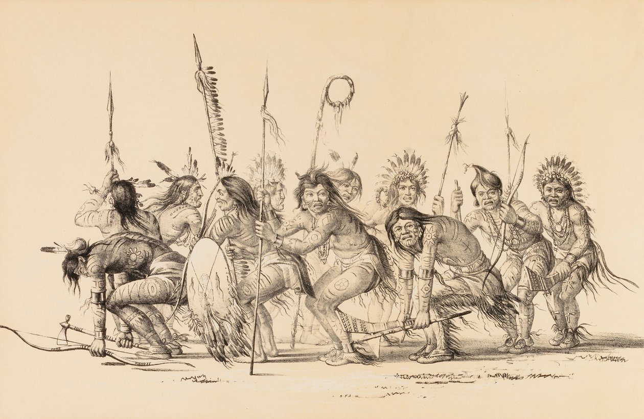 Indianer im Kreis, tanzend--Nr. 30 von George Catlin