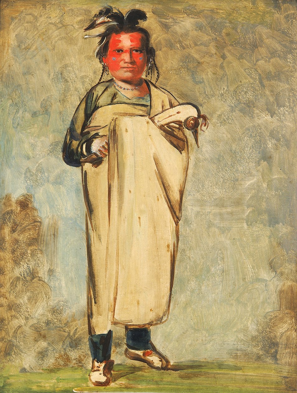Káw-kaw-ne-chóo-a, ein Tapferer, 1828 von George Catlin