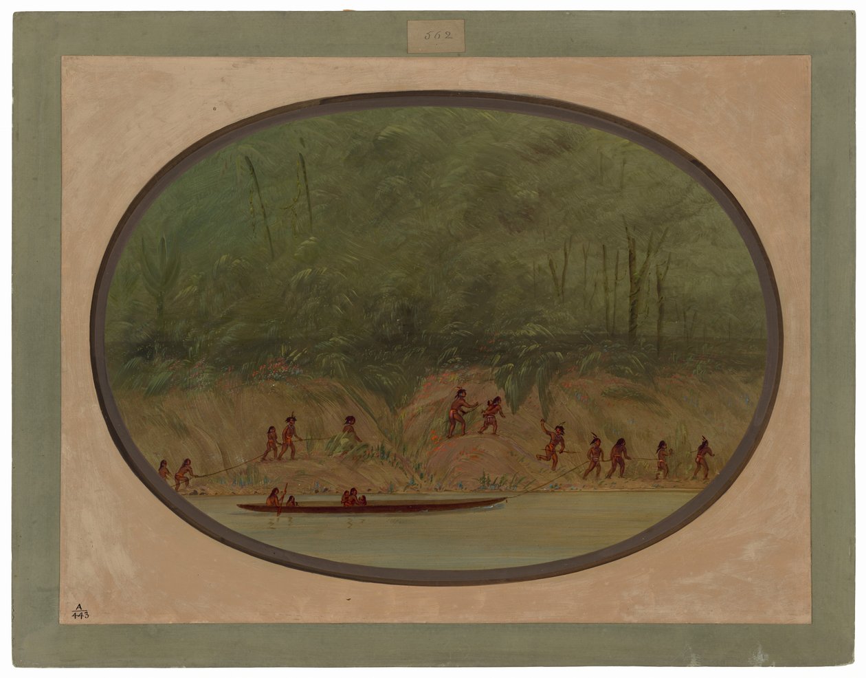 Lengua-Indianer steigen die Stromschnellen des Rio Uruguay hinauf von George Catlin