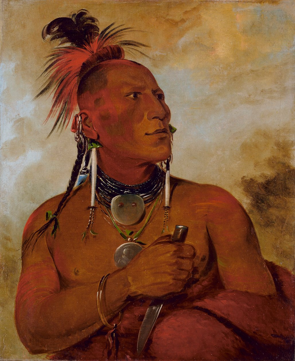 Meach-o-shín-gaw, Kleiner Weißer Bär, ein Ausgezeichneter Krieger von George Catlin