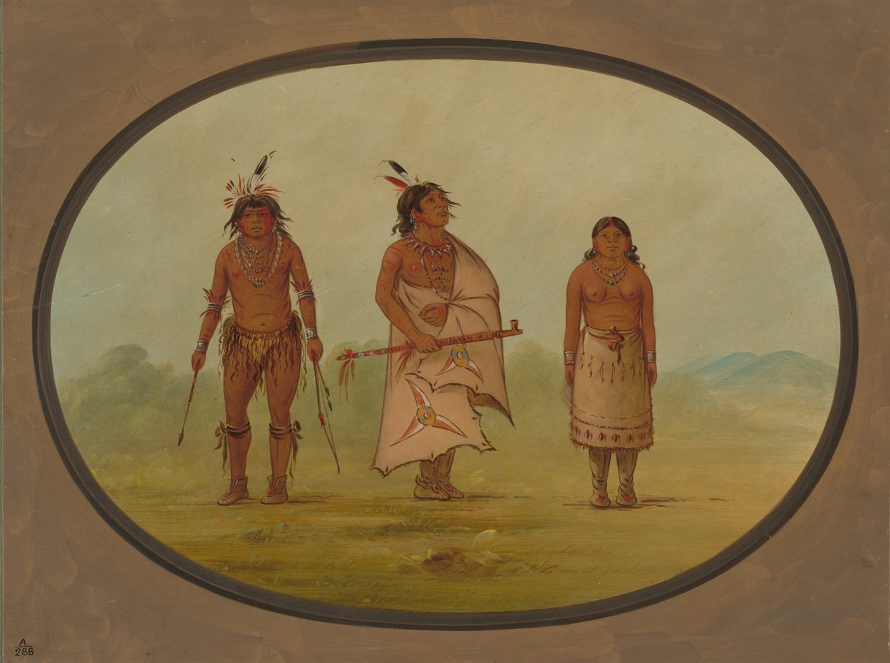 Mohave-Häuptling, ein Krieger und seine Frau, 1855-1869 von George Catlin
