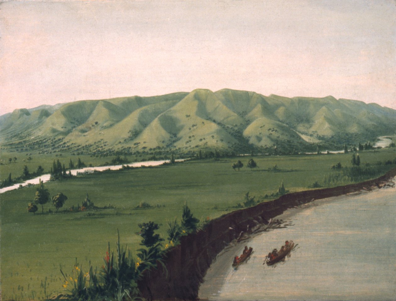 Nishnabottana Bluffs, 1070 Meilen oberhalb von St. Louis, 1832 von George Catlin