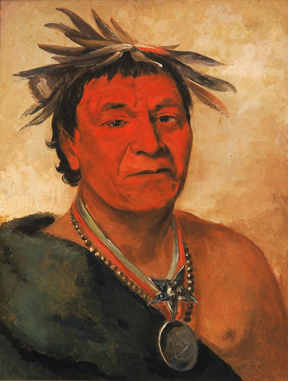 O-ho-páh-sha, Kleiner Whoop, ein angesehener Krieger von George Catlin