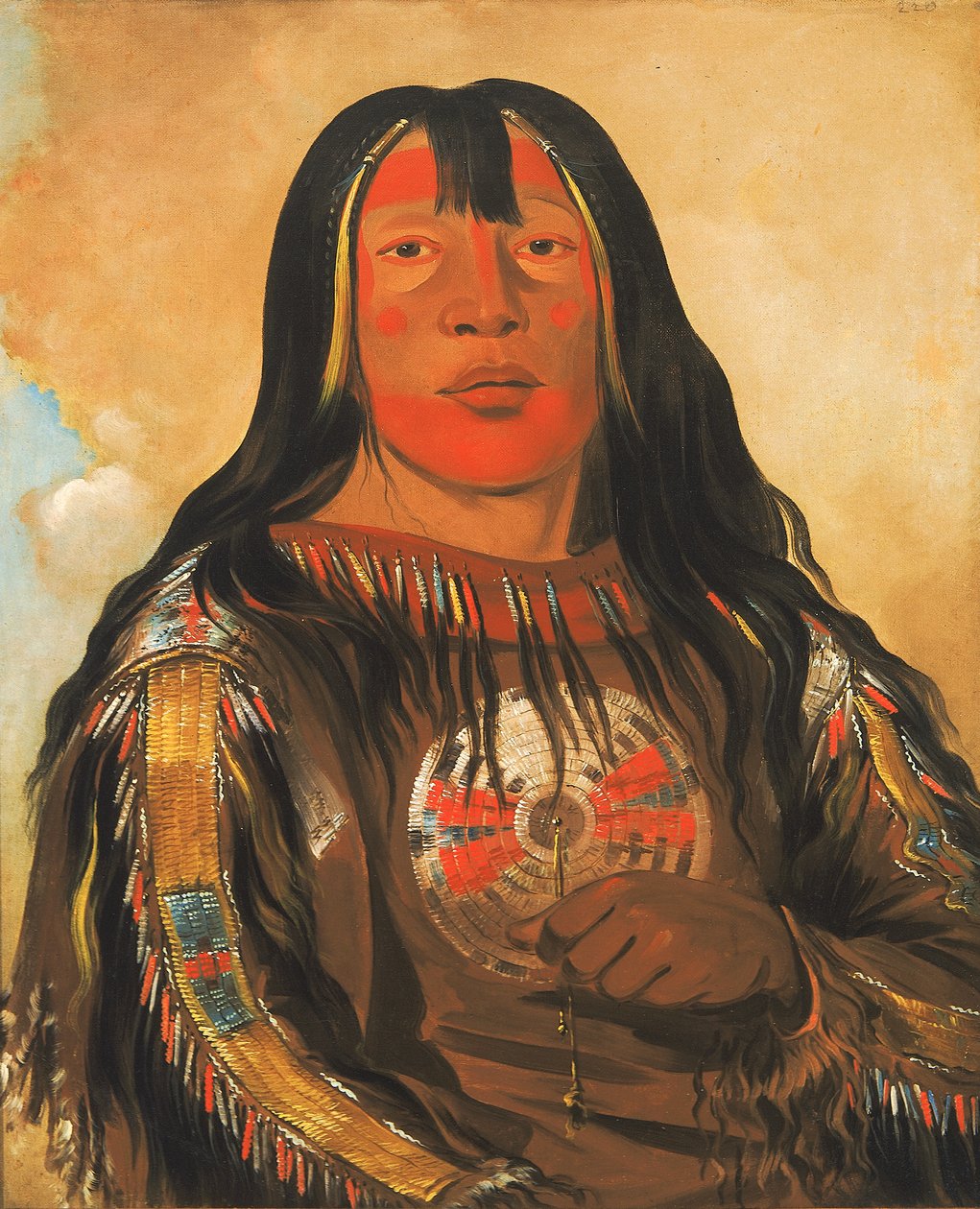 Peh-tó-pe-kiss, Adler-Rippen, ein Piegan-Häuptling, 1832 von George Catlin