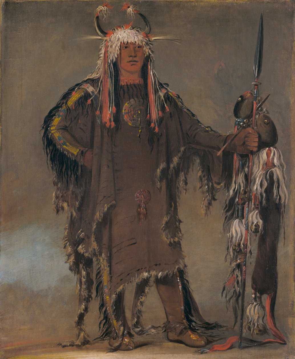 Peh-tó-pe-kiss, Adler-Rippen, ein Piegan-Häuptling, 1832 von George Catlin