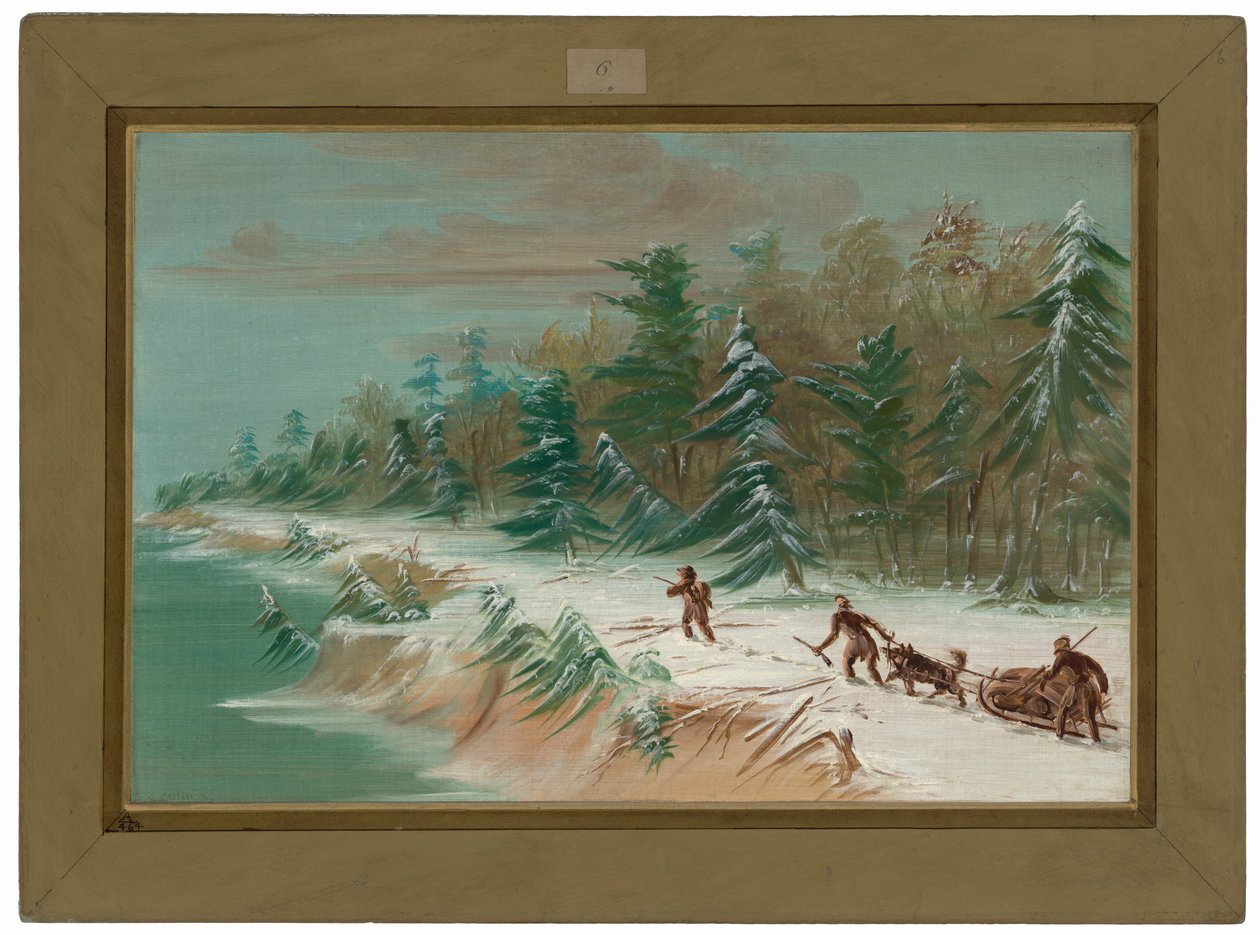 Rückkehr nach Fort Frontenac mit dem Schlitten. Februar 1679 von George Catlin