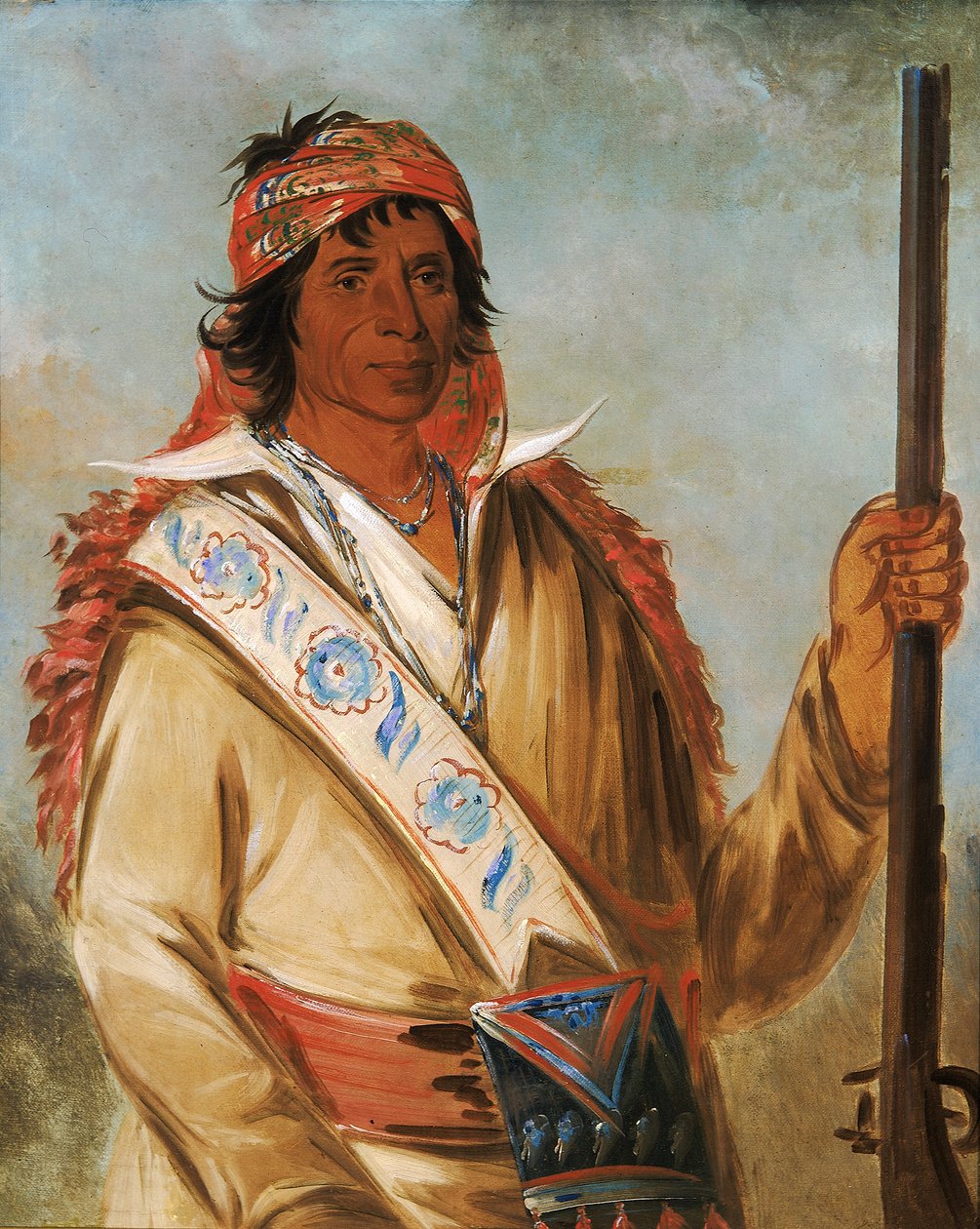 Steeh-tcha-kó-me-co, Großer König genannt Ben Perryman, ein Häuptling, 1834 von George Catlin