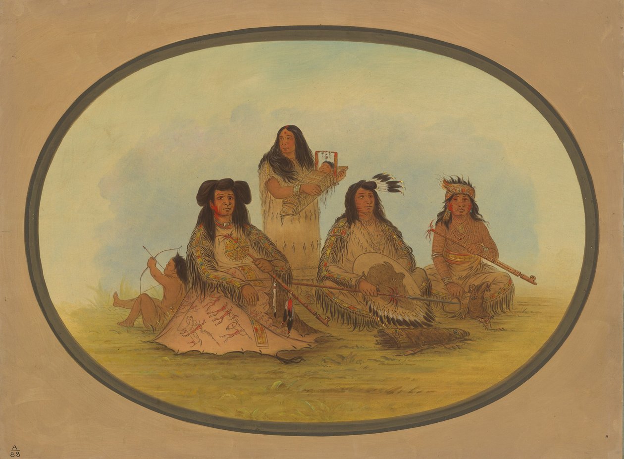 Der Sioux-Häuptling mit mehreren Indianern von George Catlin
