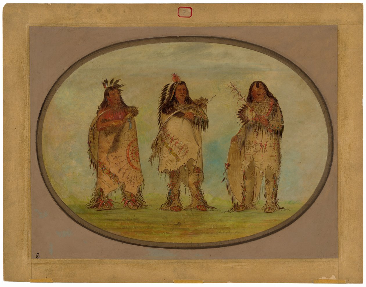 Drei angesehene Krieger des Sioux-Stammes von George Catlin
