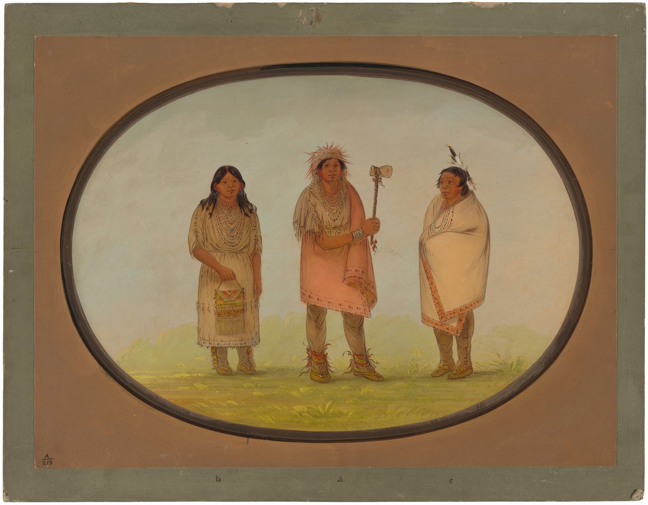 Drei Piankeshaw-Indianer von George Catlin