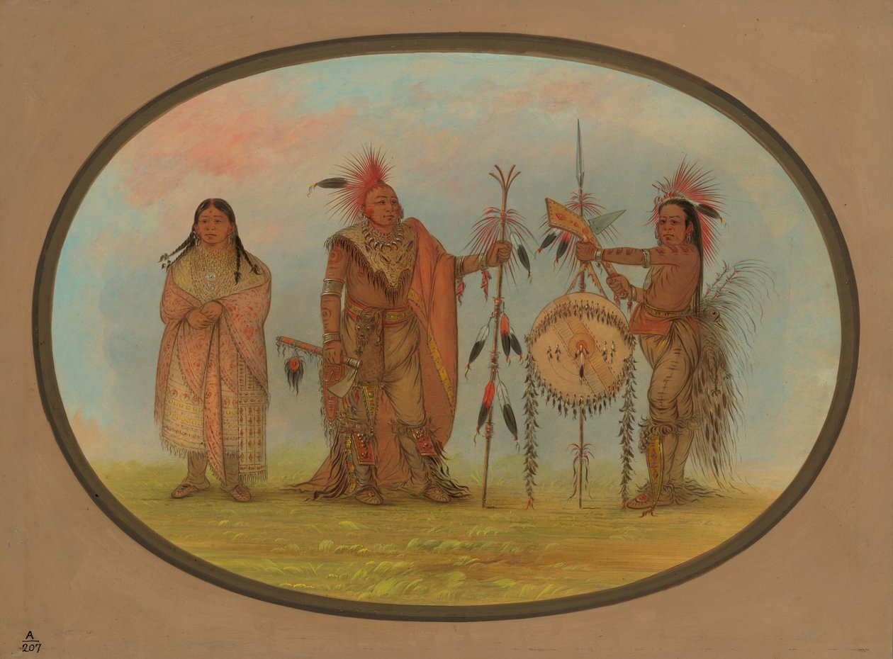 Zwei Saukie-Häuptlinge und eine Frau, 1861-1869 von George Catlin