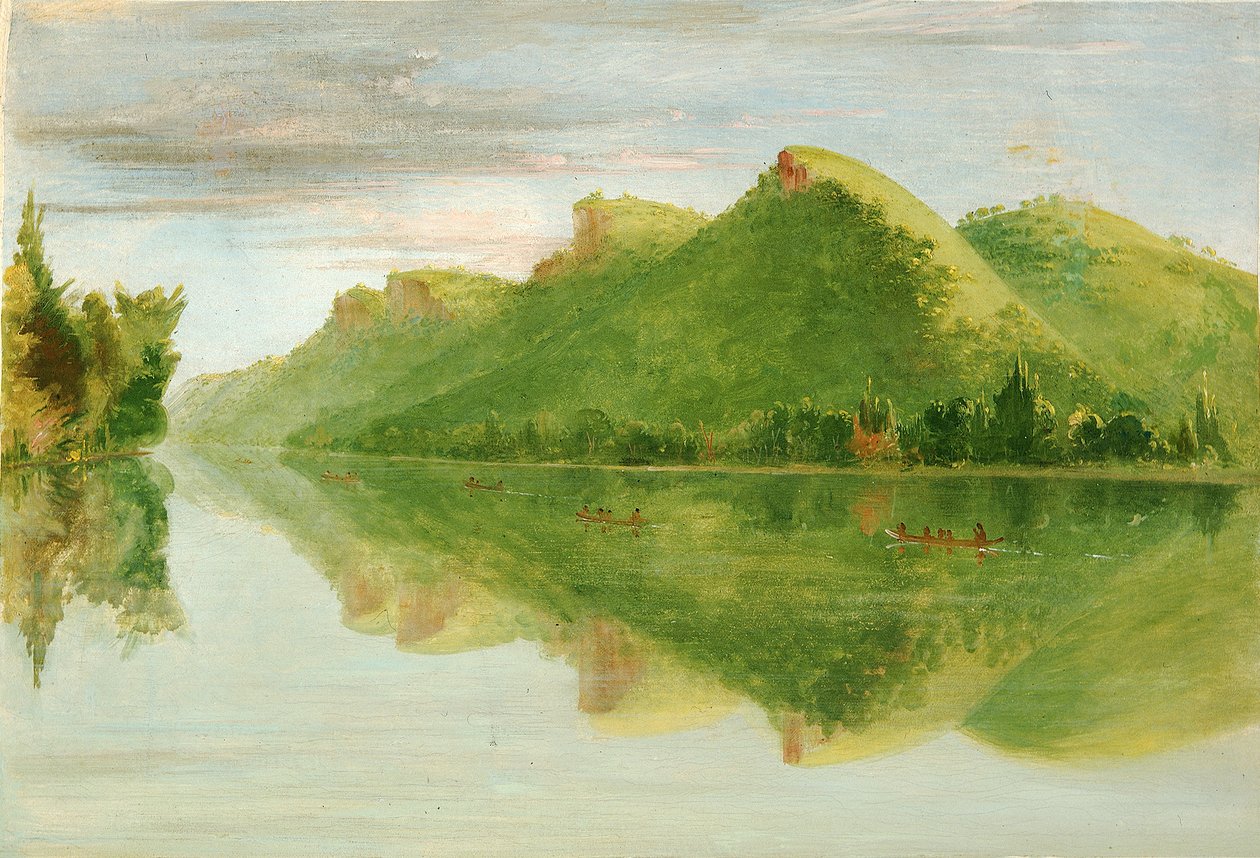 Blick auf den oberen Mississippi, Schöne Prärieklippen, 1835-1836 von George Catlin