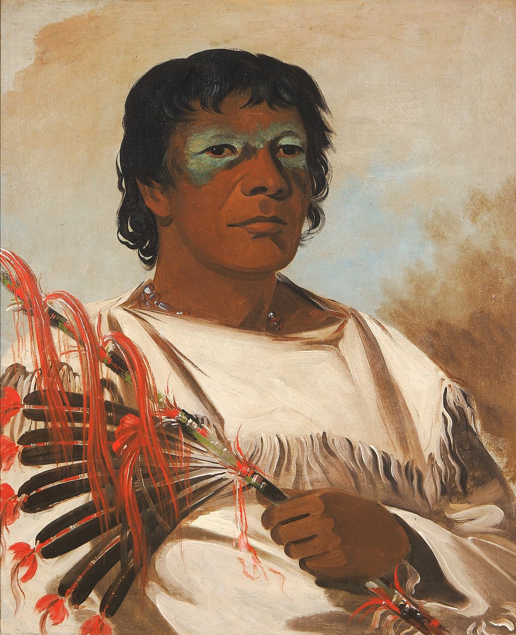 Wah-pe-kée-suck, Weiße Wolke (der Prophet genannt), Berater von Black Hawk von George Catlin