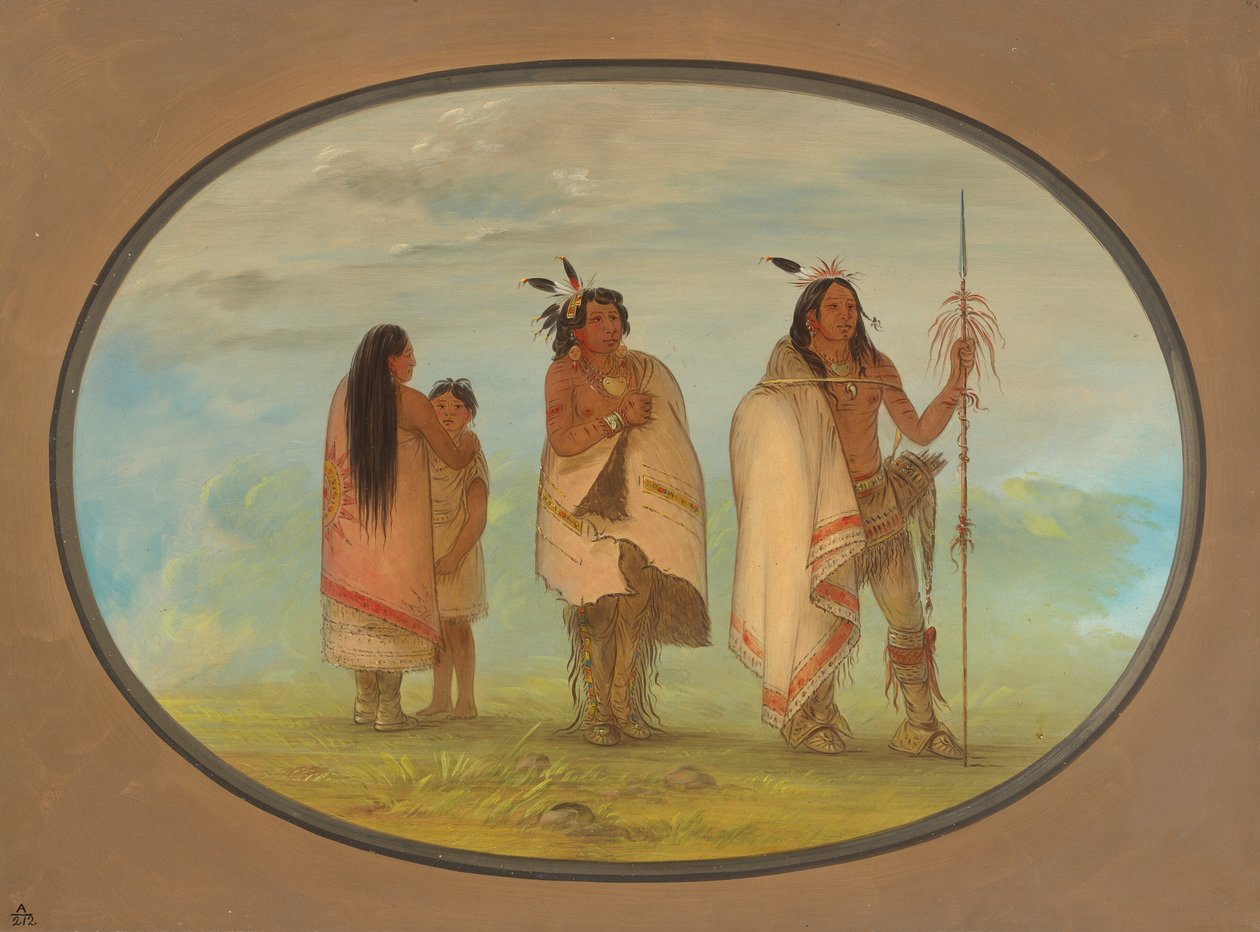 Weeco-Häuptling, seine Frau und ein Krieger von George Catlin