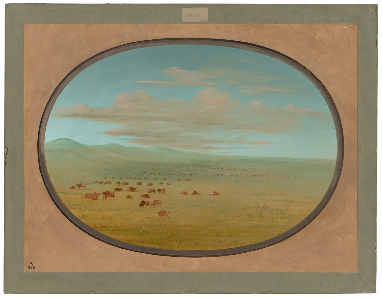 Wilde Rinder weiden auf der Pampa del Sacramento von George Catlin