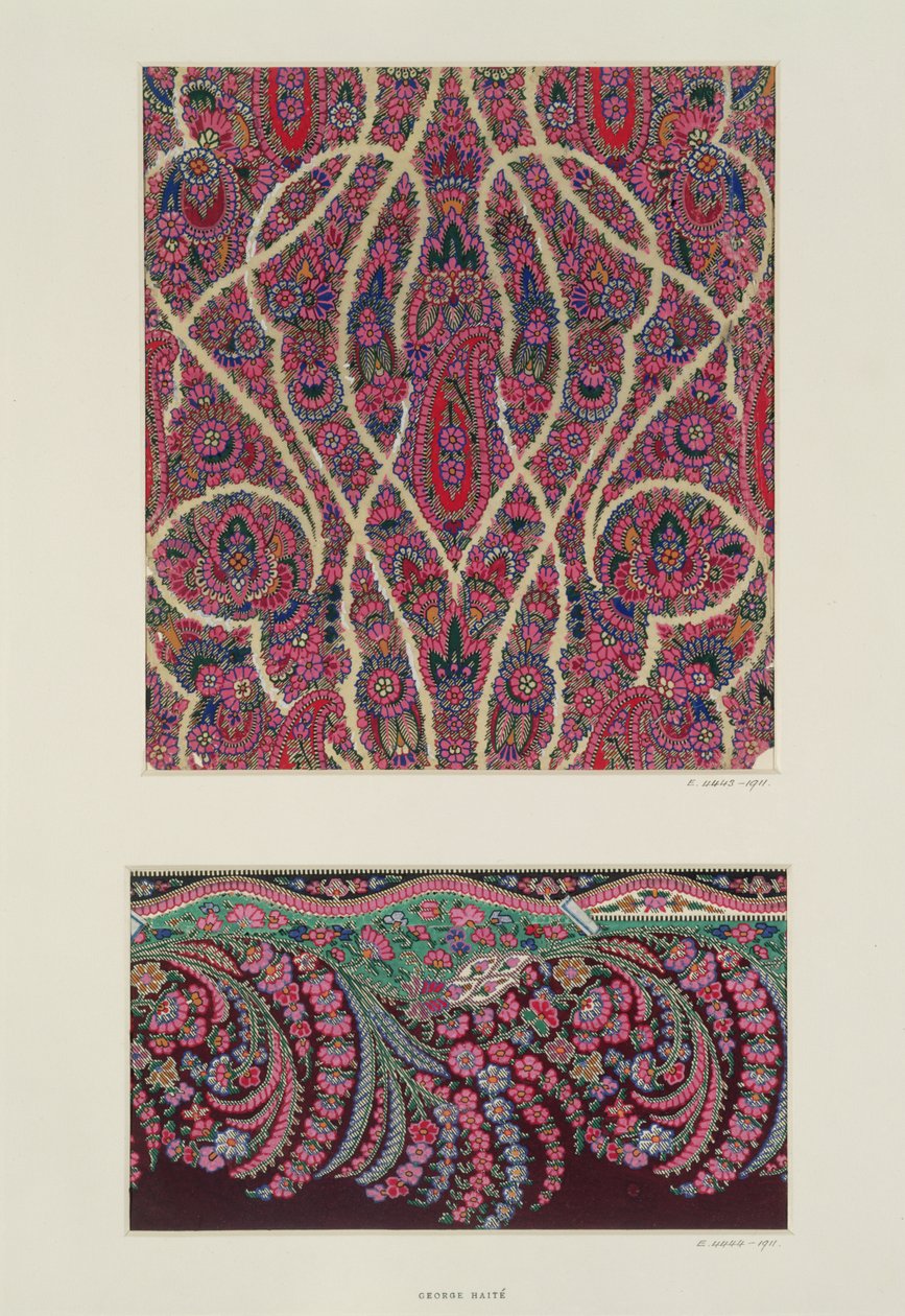 Stoffdesigns für Paisley-Schals, ca. 1871 von George Charles Haite