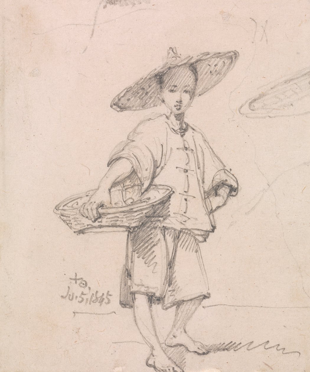 Junge Person mit einem Korb von George Chinnery