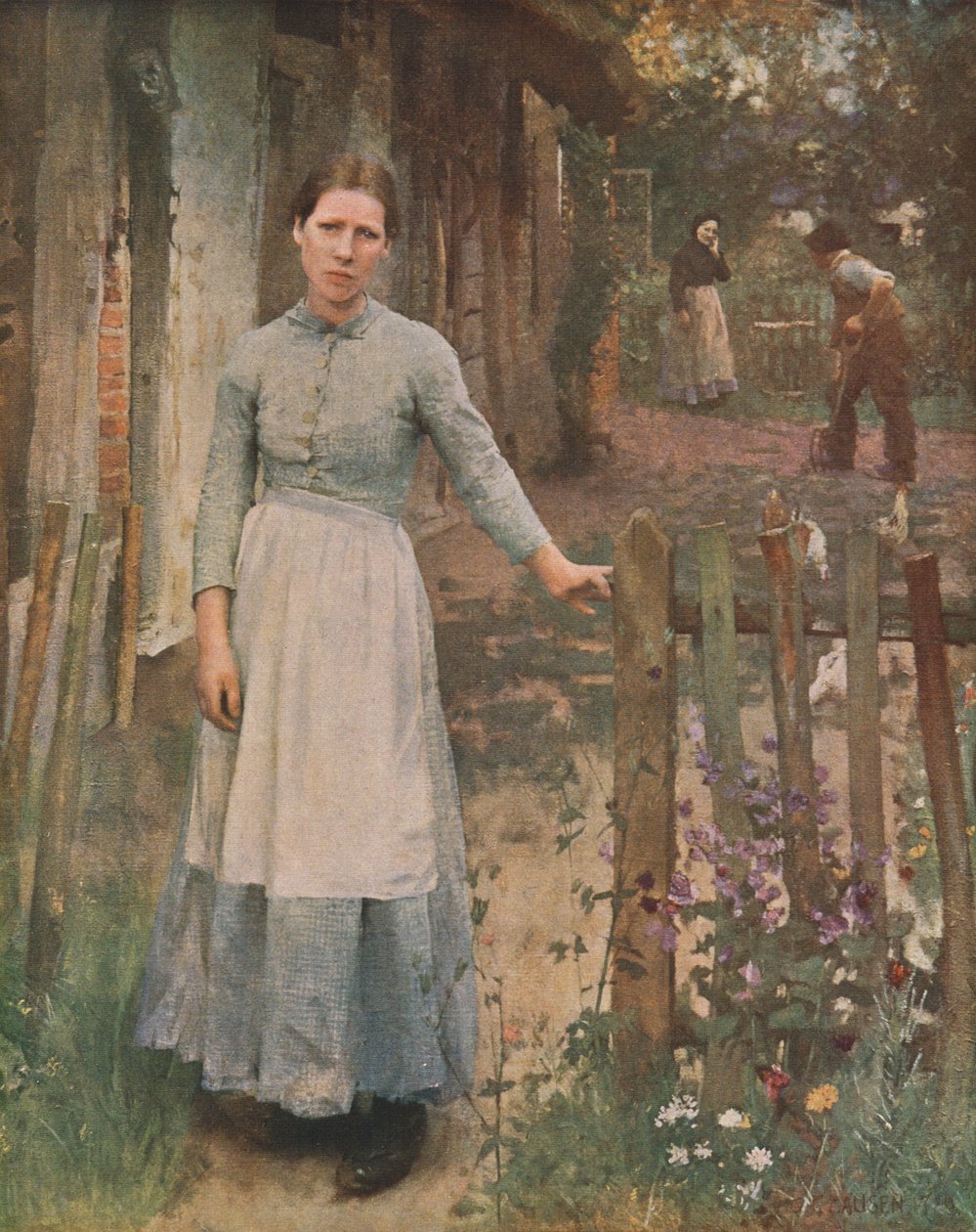 Das Mädchen am Tor, 1889, um 1930 von George Clausen