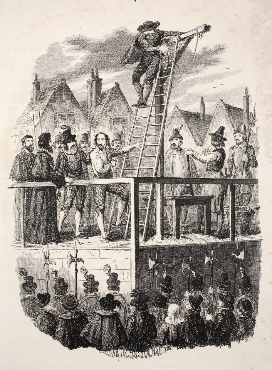Hinrichtung von Guy Fawkes, veröffentlicht 1841 von George Cruikshank