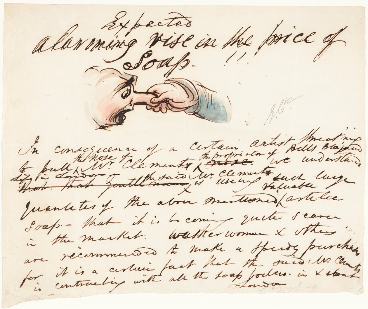 Erwartet - alarmierender Anstieg des Seifenpreises! von George Cruikshank