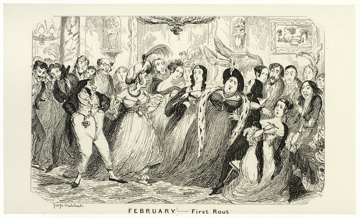 Februar - Erste Niederlage aus George Cruikshanks Stahlradierungen für The Comic Almanacks: 1835-1853 von George Cruikshank