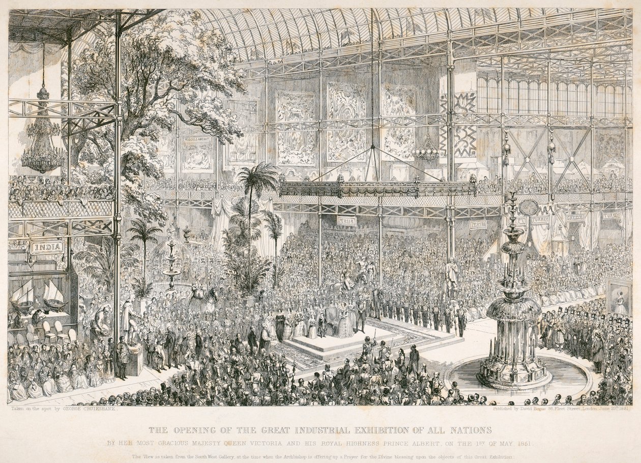 Eröffnung der Großen Ausstellung, Kristallpalast, Hyde Park, London von George Cruikshank