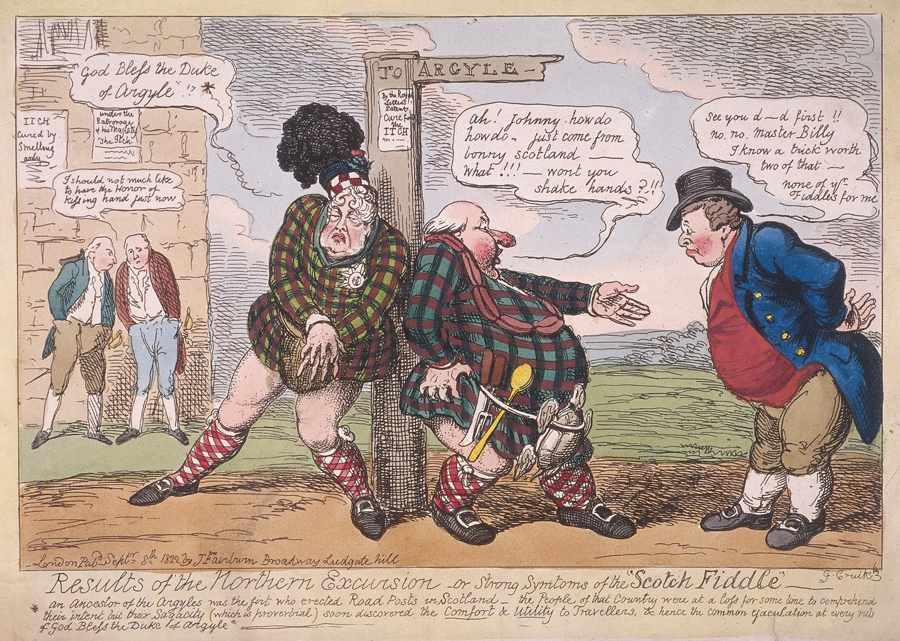Ergebnisse des nördlichen Ausflugs, 1822 von George Cruikshank