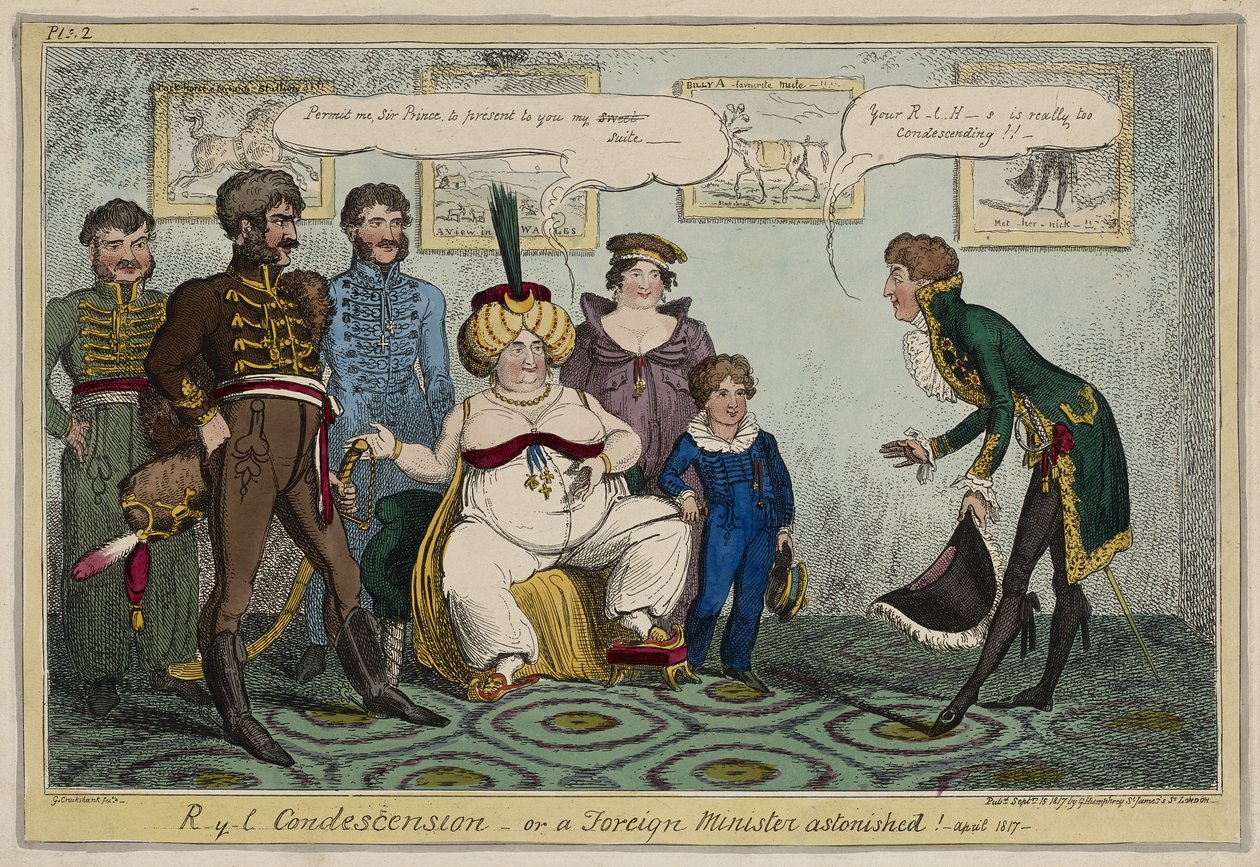 Königliche Herablassung oder ein ausländischer Minister erstaunt! - April 1817 -, 15. September von George Cruikshank