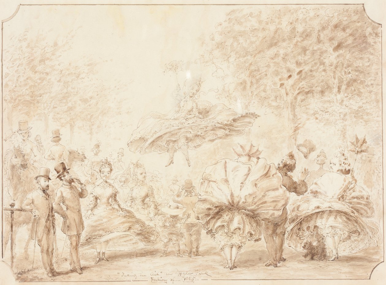 Spaziergang im Hyde Park [verso] von George Cruikshank