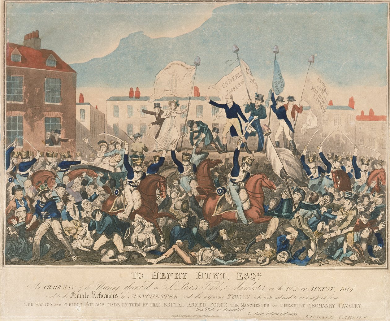 Das Peterloo-Massaker von George Cruikshank