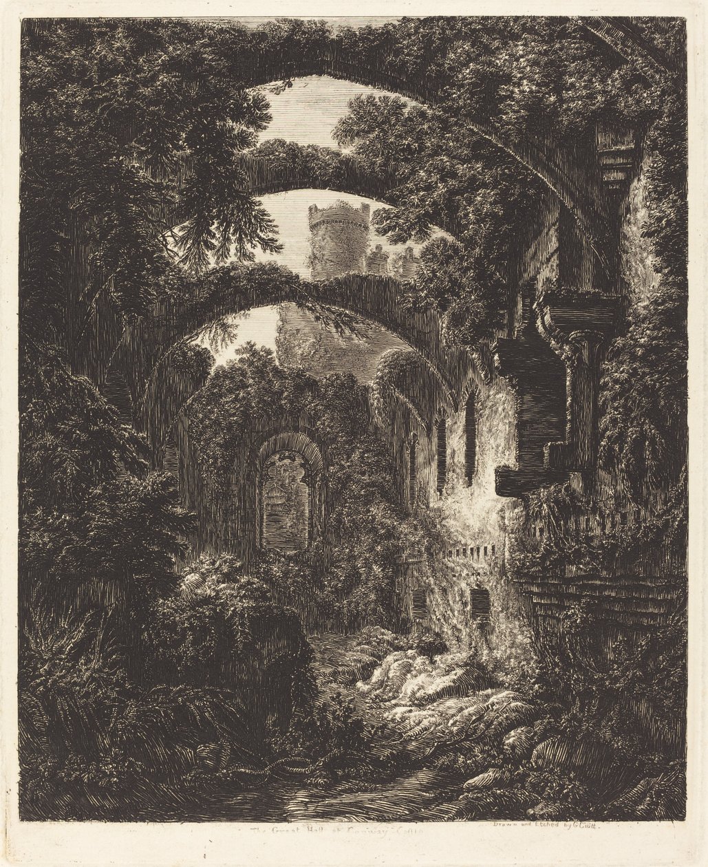 Die große Halle im Conway Castle von George Cuitt the Younger