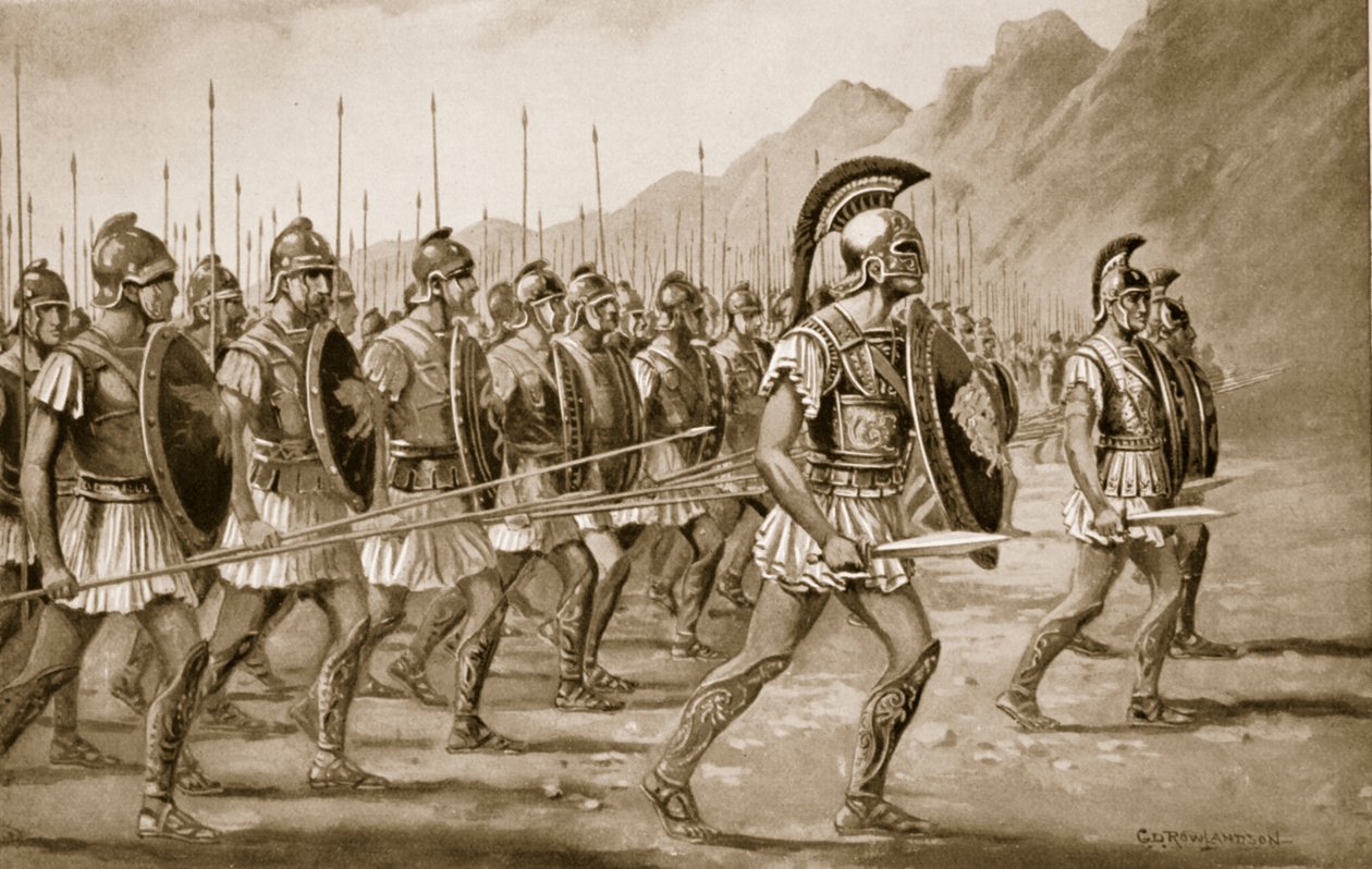 Eine makedonische Phalanx, Illustration aus 