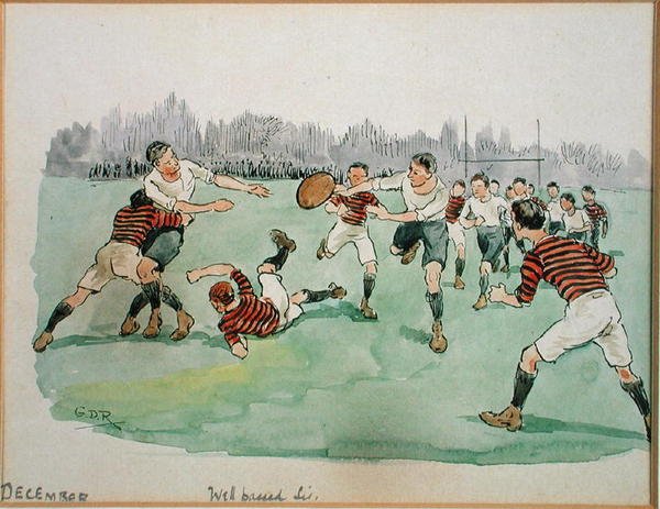Der Monat Dezember: Rugby von George Derville Rowlandson