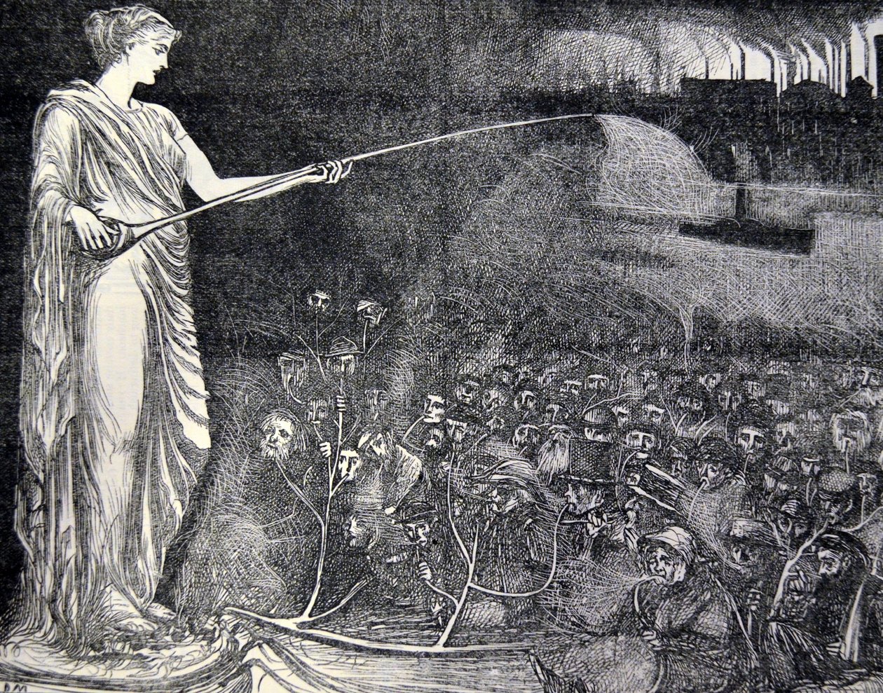 Tabak als Trost für die Armen, 1869 von George du Maurier