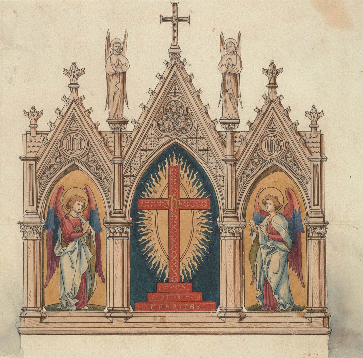 Entwürfe für Jones und Willis, Metall- und Holzarbeiter und Kirchenmöbelhersteller aus Birmingham und London von George Edmund Street