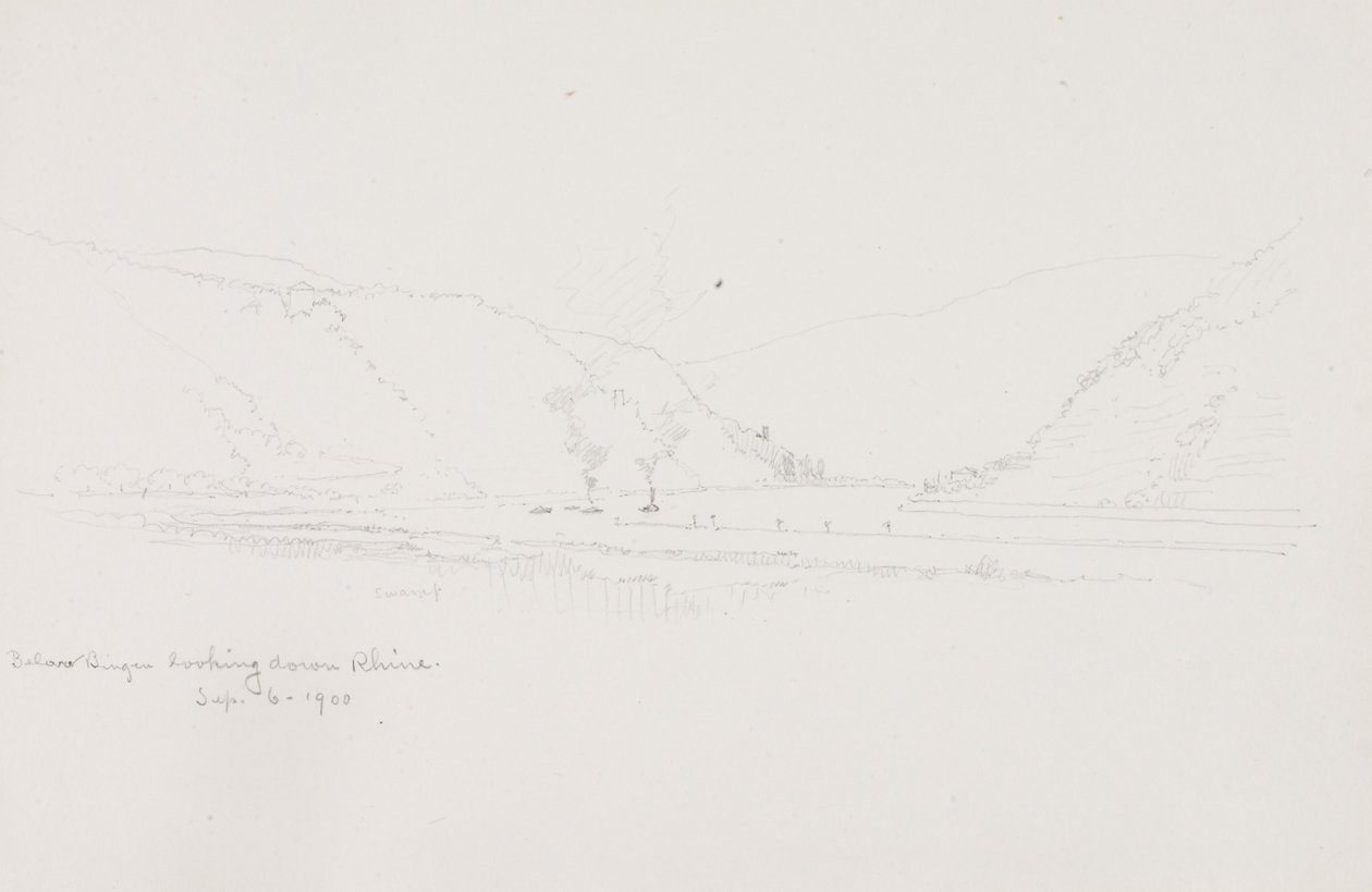 Unterhalb von Bingen, Blick auf den Rhein von George Elbert Burr