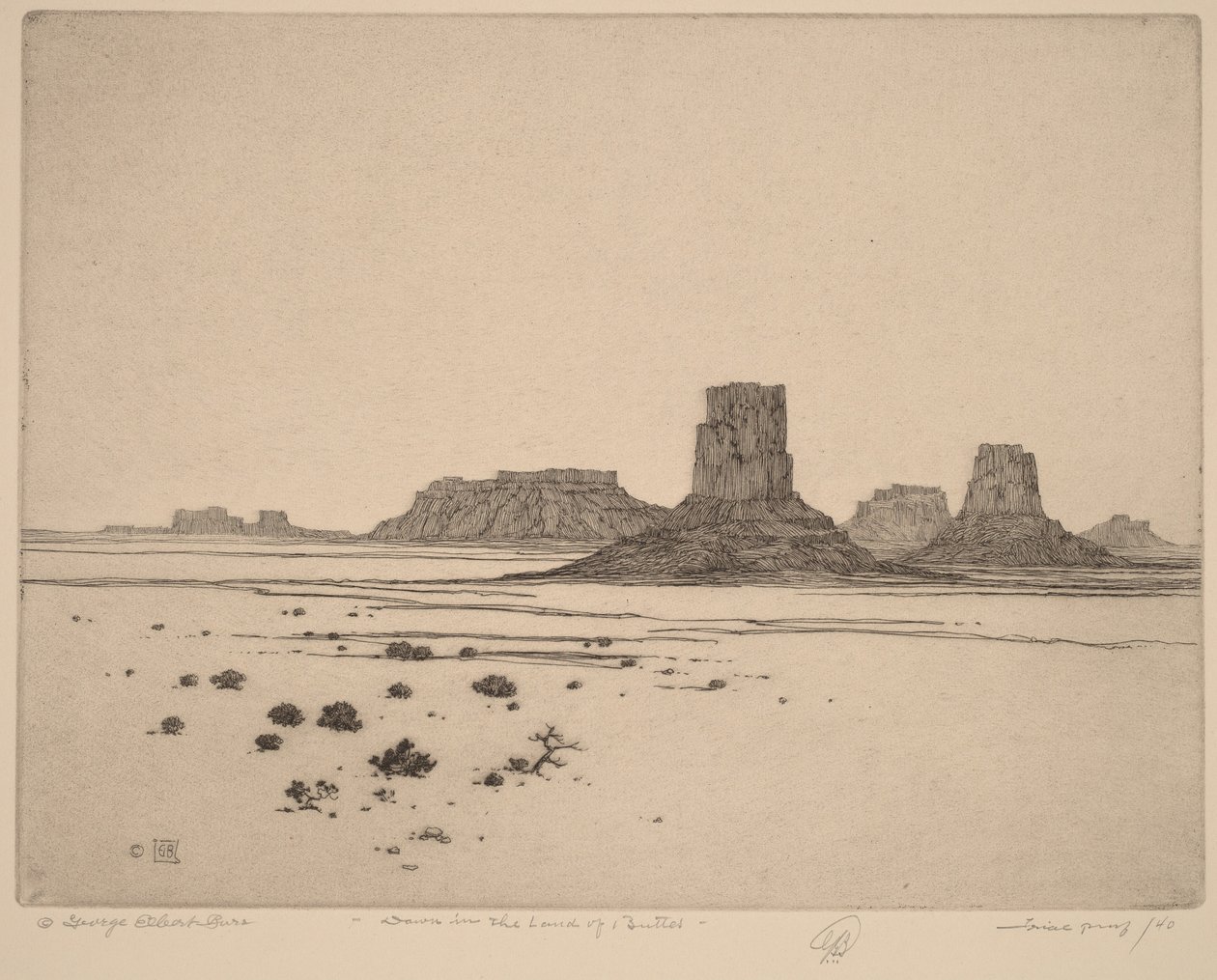 Morgendämmerung im Land der Buttes von George Elbert Burr